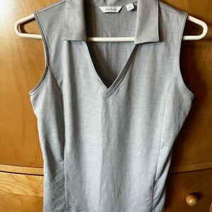 Lady Hagen Gray V-Neck Tank Top